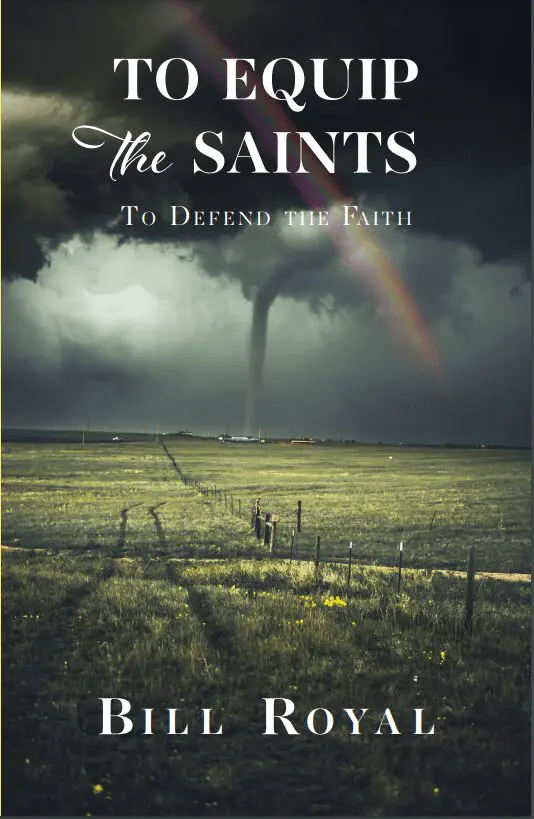 A book cover with a tornado in the background.